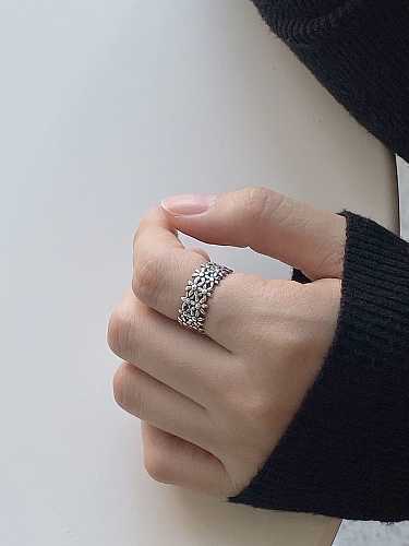 925 Sterling Silver Daisy Flower Vintage Free Size Midi Ring
