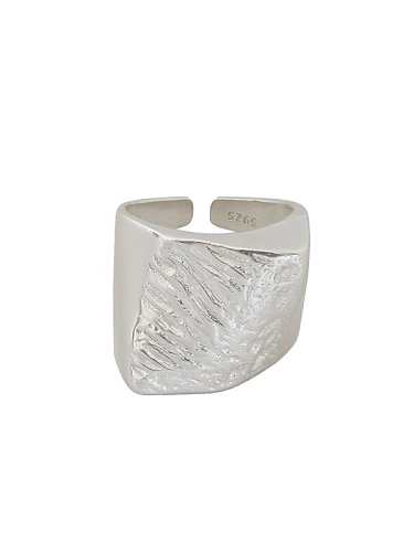 Ring aus 925er Sterlingsilber, unregelmäßig, geometrischer, minimalistischer Ring in freier Größe