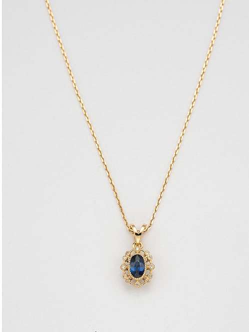 925 Sterling Silber Saphir Blau Oval Zierliche Halskette