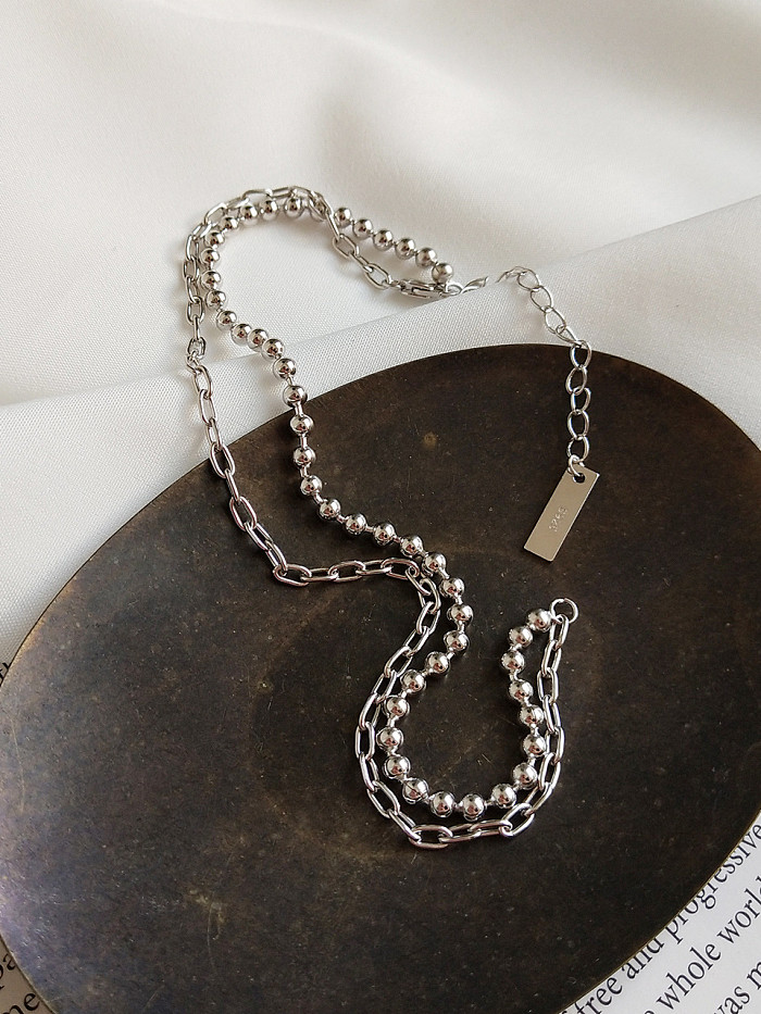 Sterling Silver Choker asymmetrical design Necklace