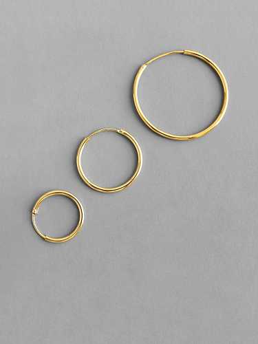 Hohler runder minimalistischer Creolen-Ohrring aus 925er Sterlingsilber
