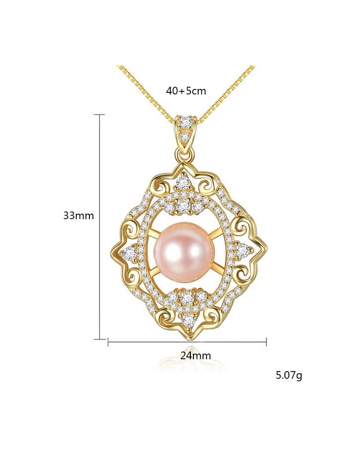 Sterling Silver 18K gold micro inlaid 3A zircon jewelry necklace