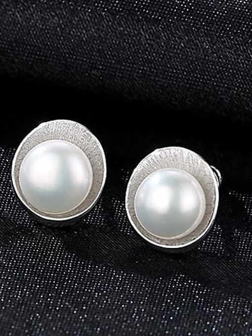 925 Sterling Silver Freshwater Pearl Multi Color Irregular Trend Stud Earring