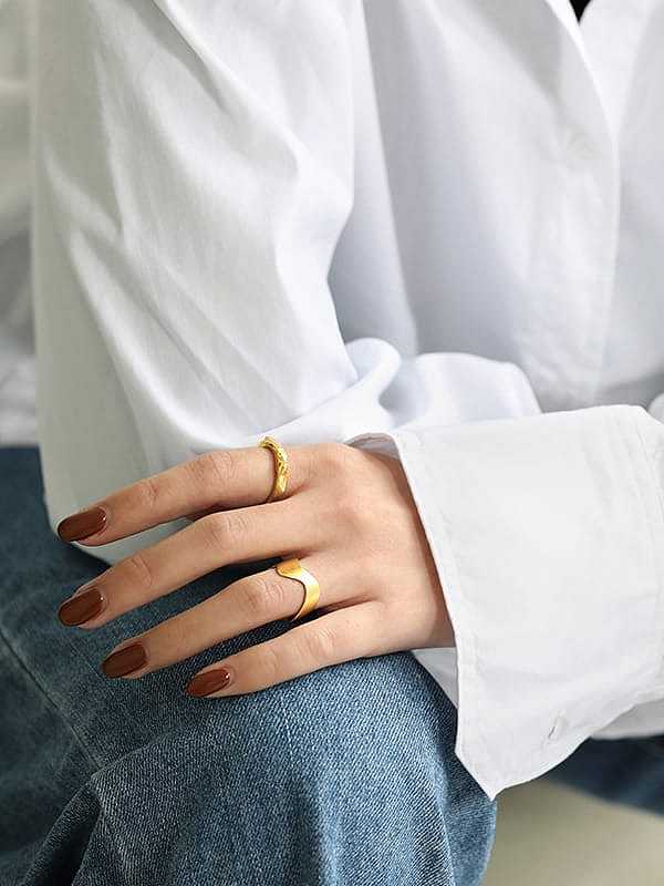 925 Sterling Silver Irregular Minimalist Band Ring