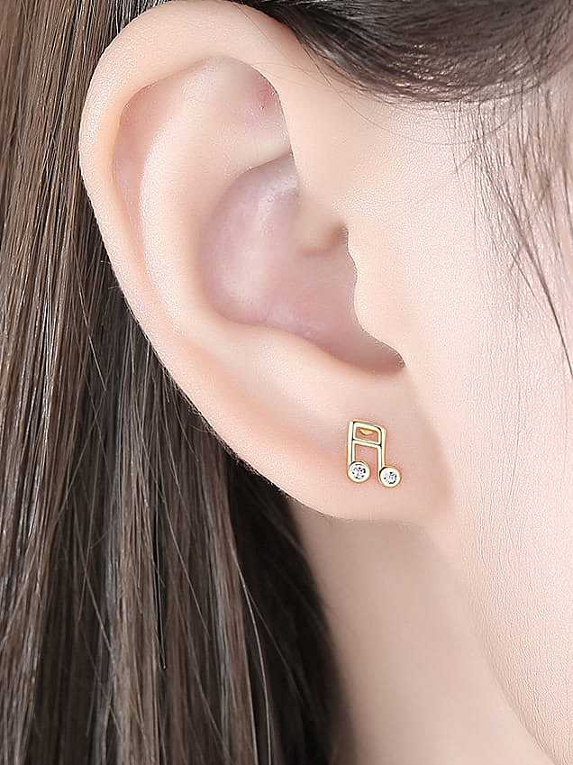 925 Sterling Silver Rhinestone Irregular Minimalist Stud Earring