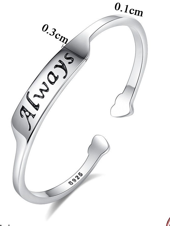 Anéis de prata esterlina 925 com platina simplista monogramado tamanho livre