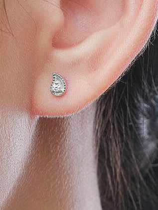 925 Sterling Silver Cubic Zirconia Geometric Minimalist Stud Earring