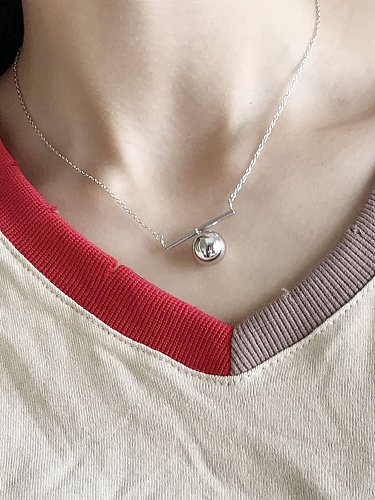 925 Sterling Silver Solid Ball Socket Chain Necklace
