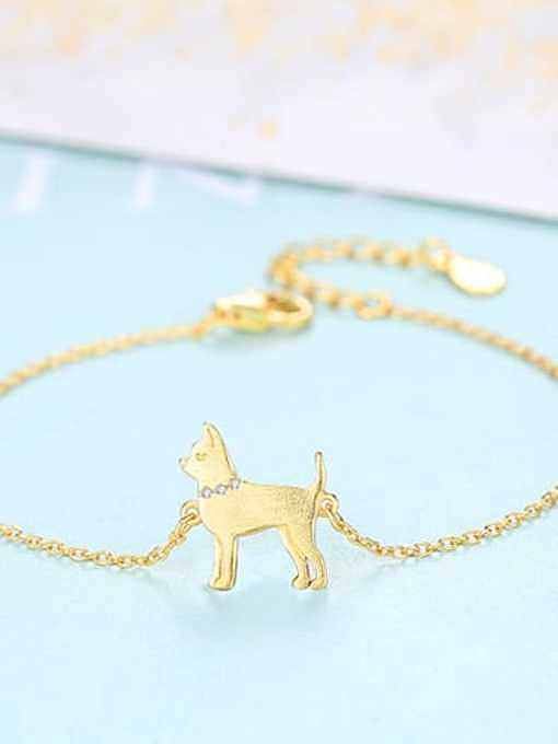 925 Sterling Silver Wolf Minimalist Link Bracelet