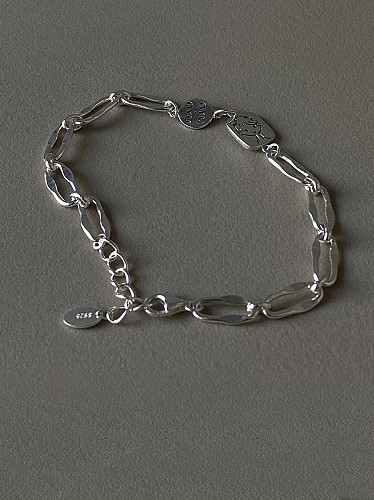 Argent sterling 925 avec bracelets géométriques vintage plaqués argent antique