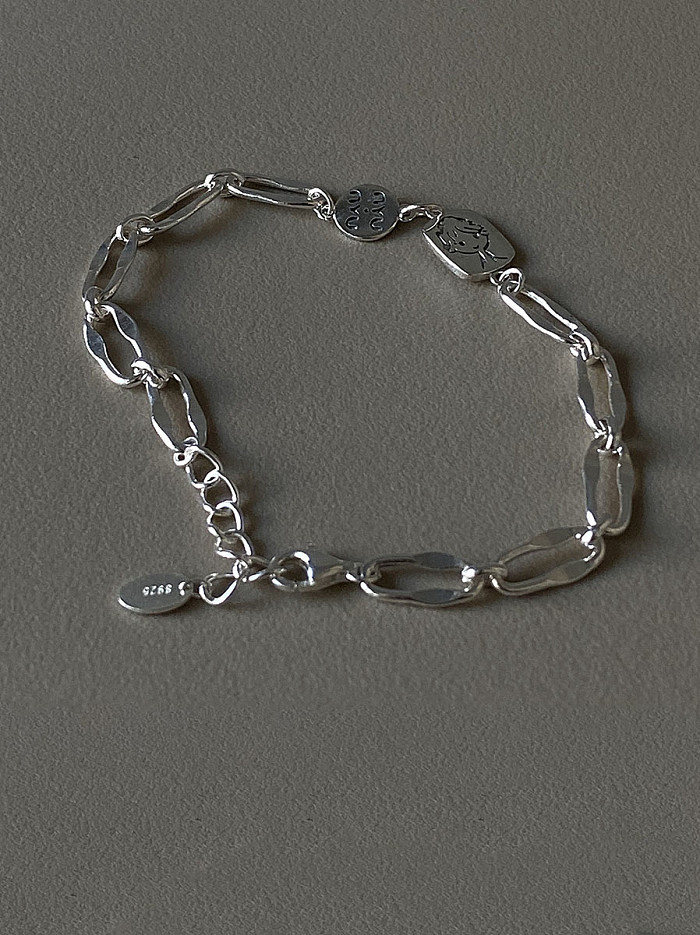Plata de ley 925 con pulseras geométricas vintage chapadas en plata antigua