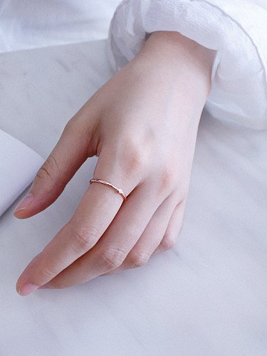 Anéis minimalistas de prata esterlina 925 com zircônia cúbica