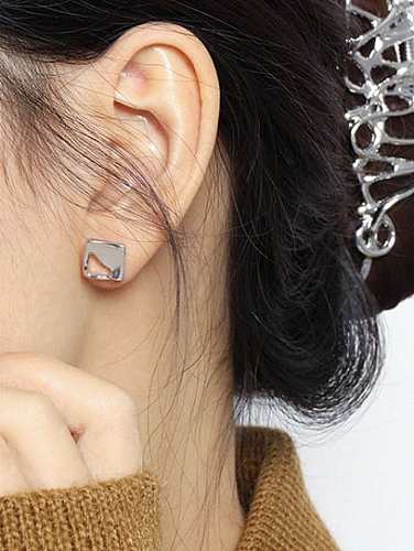 Boucles d'oreilles minimalistes carrées Smotth en argent sterling 925