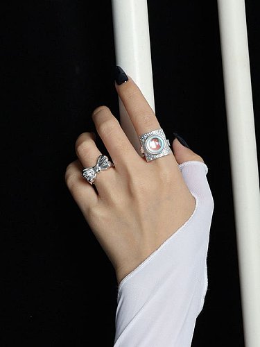 925 Sterling Silver Bowknot Vintage Band Ring
