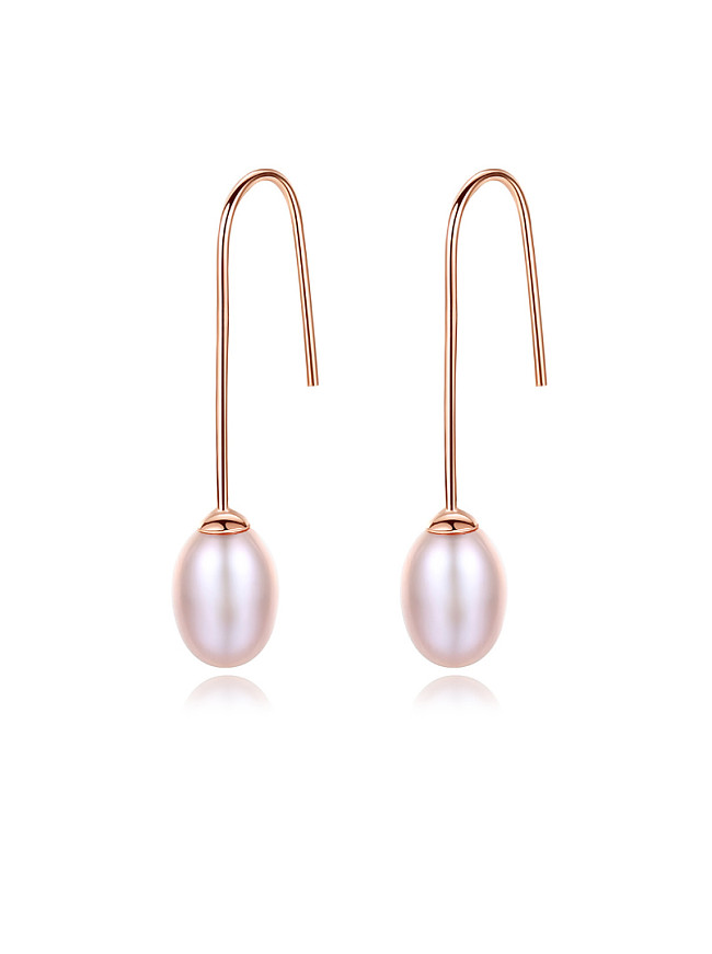 Sterling silver natural pearl simple versatile ear hook