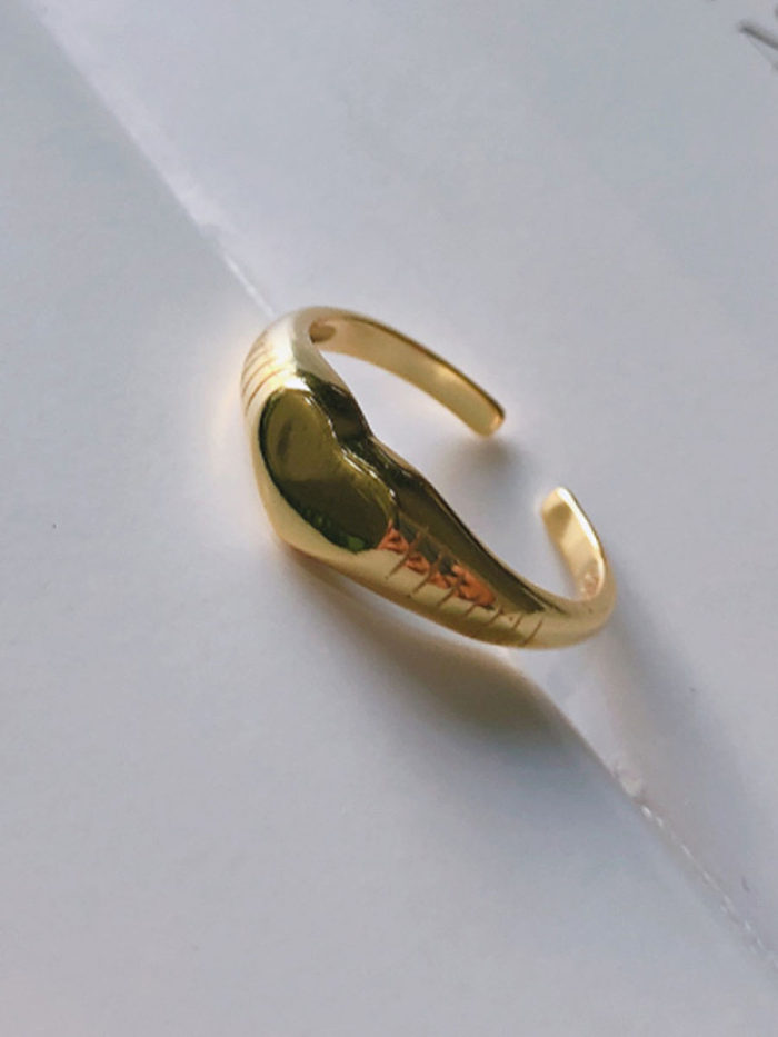925er Sterlingsilber mit vergoldeten schlichten Ringen in freier Größe