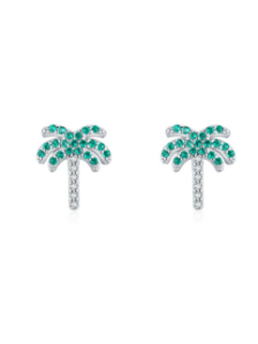 925 Sterling Silver Cubic Zirconia Tree Classic Stud Earring