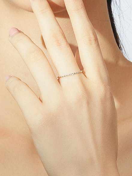 925 Sterling Silver With White Gold Plated Minimalist Band Rings