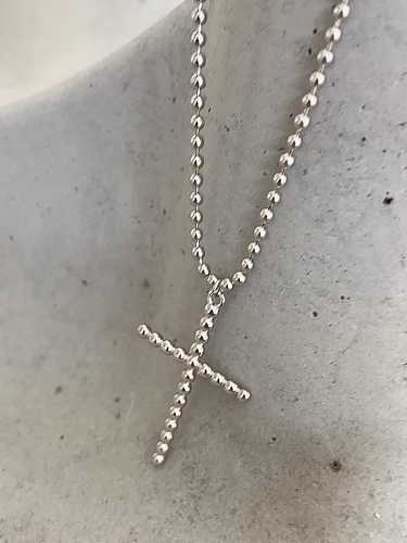 925 Sterling Silber Perlenkette Kreuz Vintage Langstrang Halskette