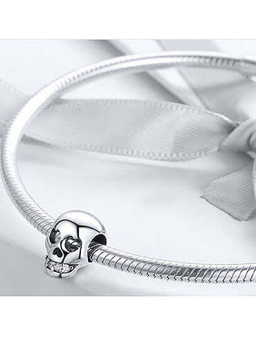 925 silver cute skull charms