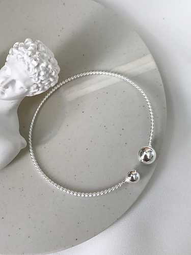 Brazalete de plata de ley 925 Ball Trend Cuff