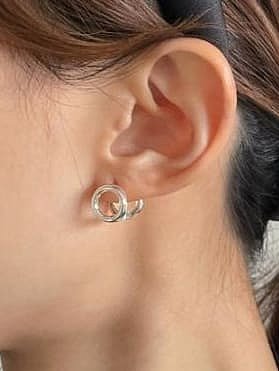 925 Sterling Silver Geometric Minimalist Huggie Earring