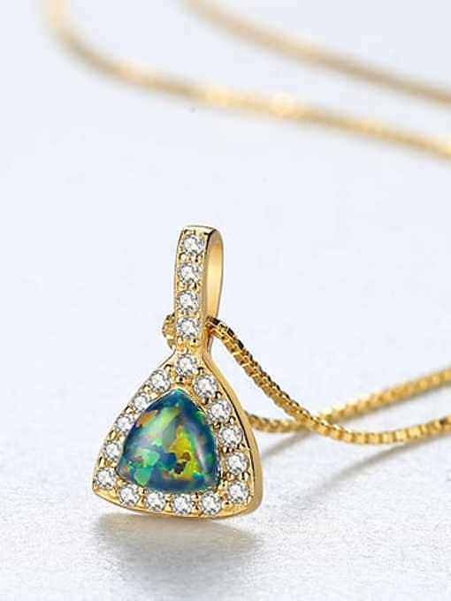 Collier pendentif opale triangle simple en argent sterling 925