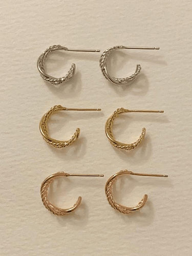 Boucles d'oreilles Vintage géométriques en argent sterling 925