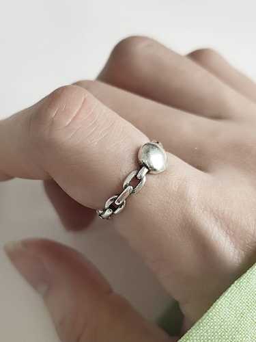 925 Sterling Silver Smooth Round Vintage Band Ring