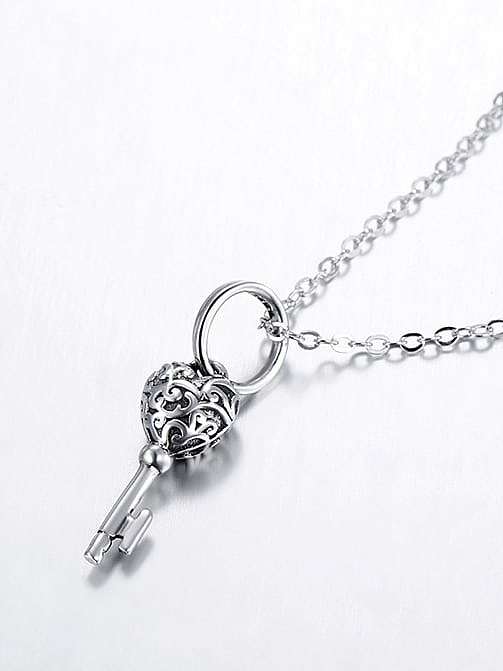 925 Sterling Silber Schlüssel Vintage Anhänger Halskette