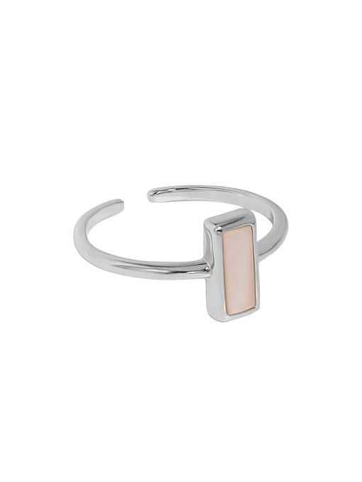 925 Sterling Silver Shell Geometric Minimalist Band Ring