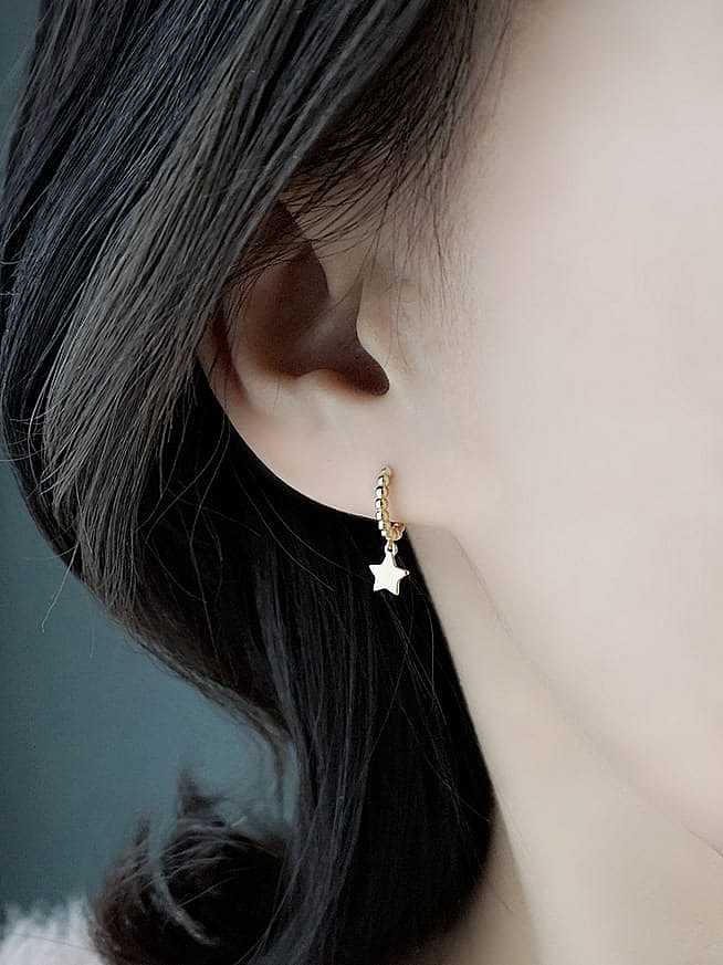 925 Sterling Silver Star Trend Huggie Earring