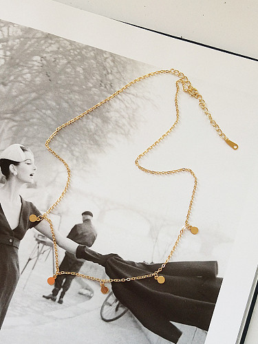 Plata de ley 925 con collares redondos de moda chapados en oro de 18 k