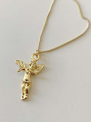 925 Sterling Silber Religiöse Vintage Mini Engel Halskette