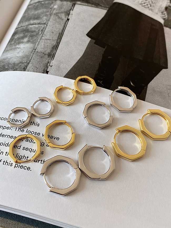 925 Sterling Silver Geometric Minimalist Huggie Earring