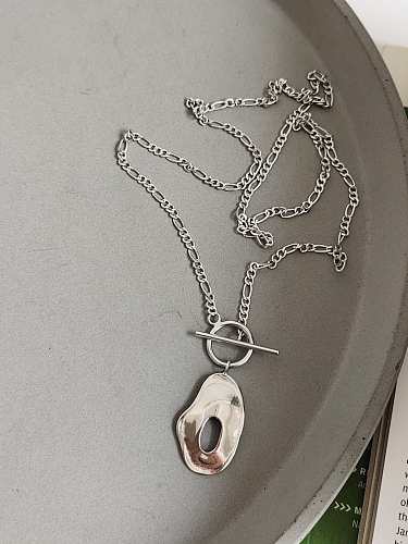 925 Sterling Silber Retro Spezielle Geometrische Halskette