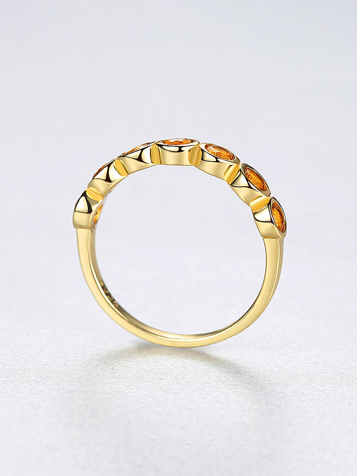 925 Sterling Silver With Cubic Zirconia Simplistic Round Band Rings