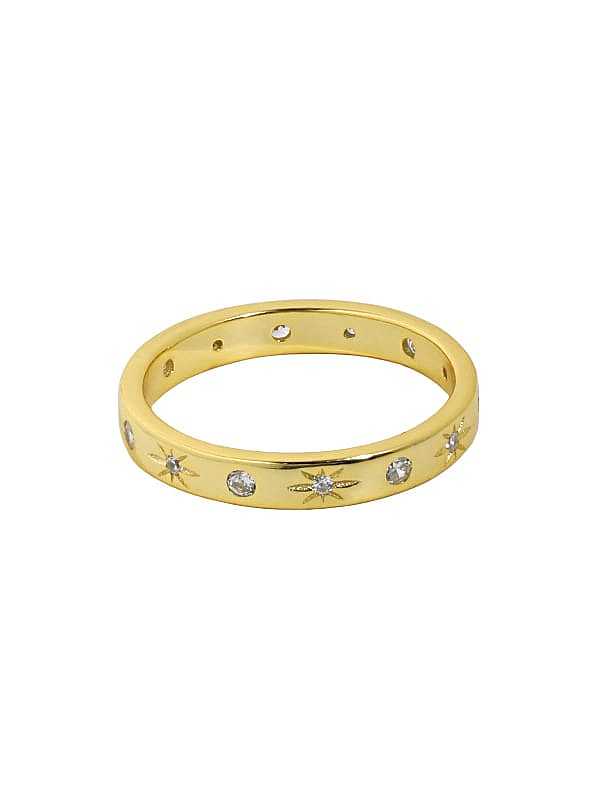 925 Sterling Silver Cubic Zirconia Star Minimalist Band Ring