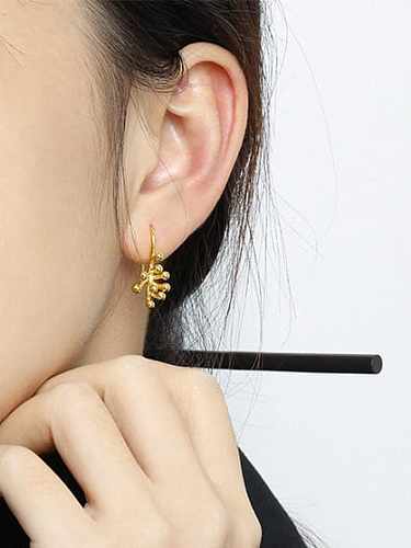 925 Sterling Silver Flower Vintage Hook Earring