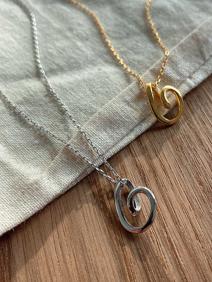 925 Sterling Silver Hollow Irregular Minimalist Necklace