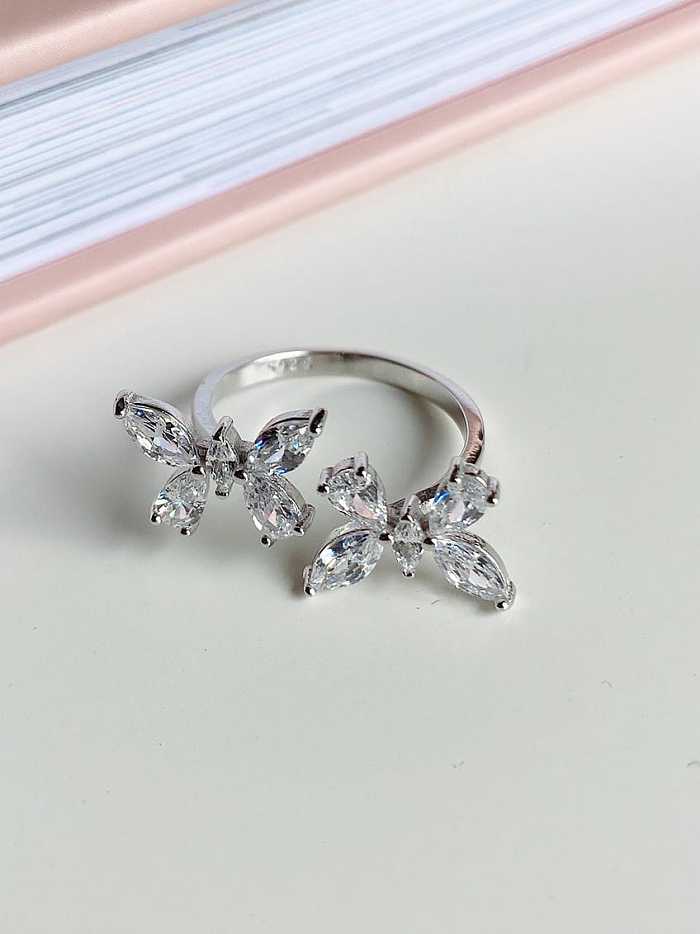 925 pure silver simple butterfly zircon free size Rings