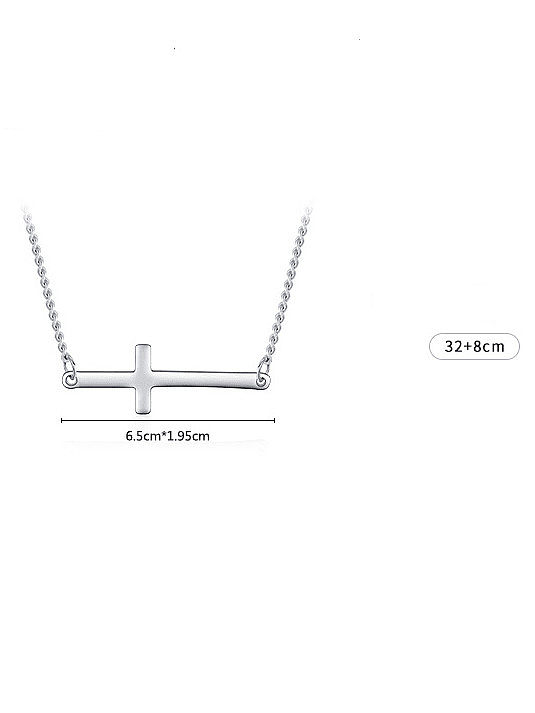 Minimalistische Halskette mit glattem Kreuz aus 925er Sterlingsilber