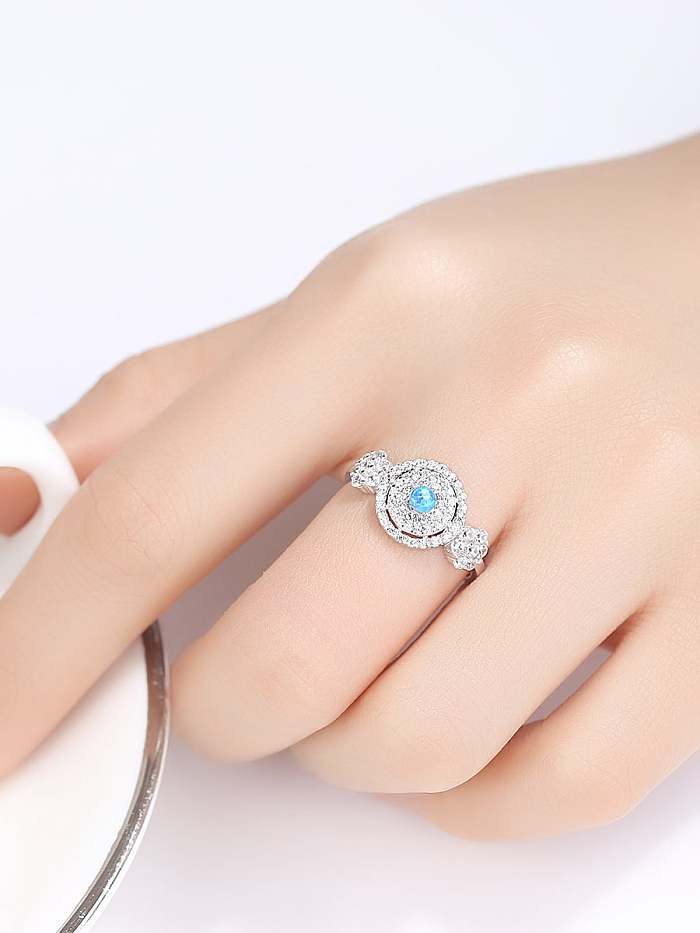 925 Sterling Silver Cubic Zirconia Full Diamond Round Dainty Band Ring