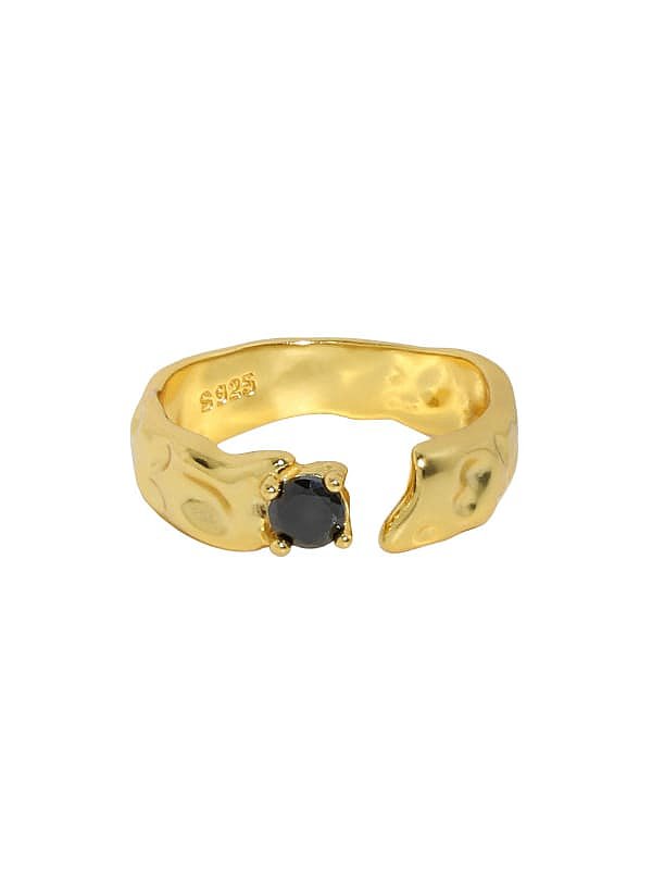 925 Sterling Silver Cubic Zirconia Irregular Vintage Band Ring