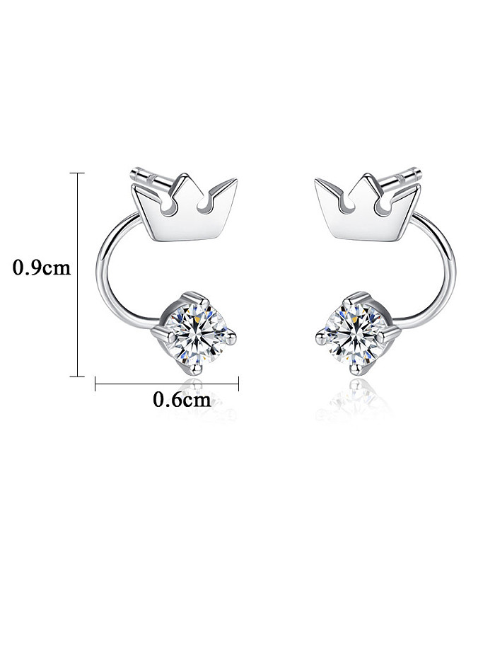 925 Sterling Silver With Cubic Zirconia Simplistic Stud Earrings