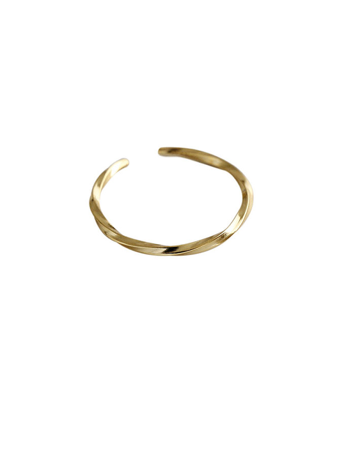 925 Sterling Silver With Smooth Simplistic Twist grain Free Size Rings