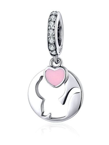 925 silver cute cat charms