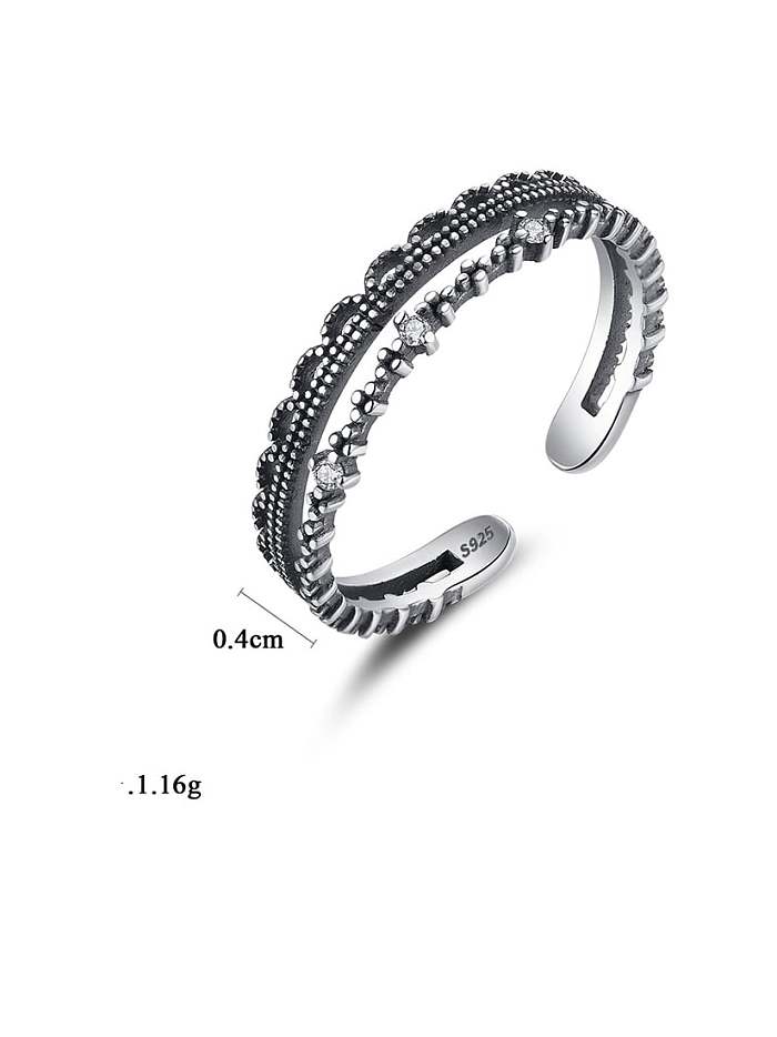 925er Sterlingsilber Antik-Rendering Ring in freier Größe