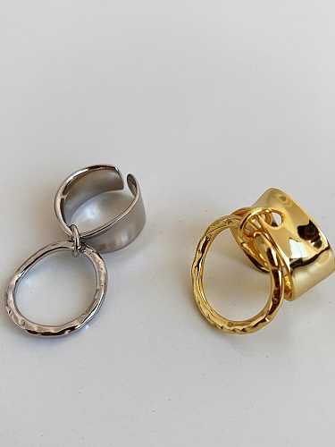925er Sterlingsilber glatter unregelmäßiger Vintage stapelbarer Ring