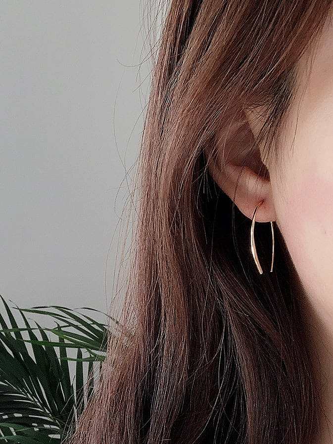 925 Sterling Silver Minimalist U-Shaped Hook Earring